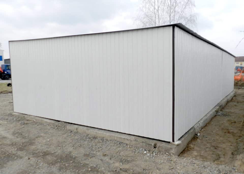 Plechová garáž 12×6 - bílá