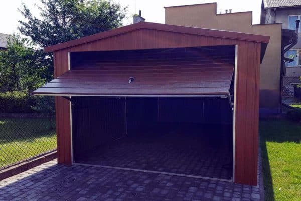 Plechová garáž 3,5x5 m - zlatý dub
