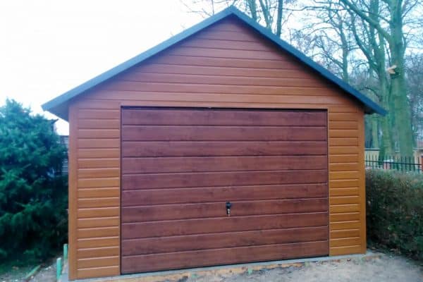 Plechová garáž 4x6 m - zlatý dub