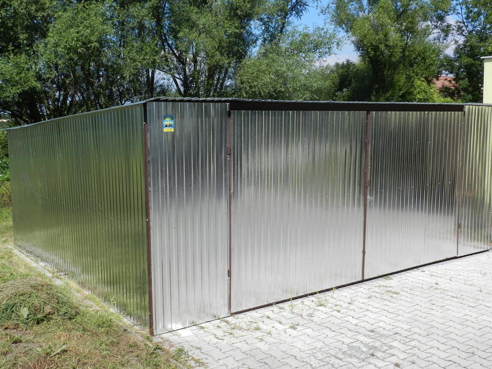 Plechová montovaná garáž 6×6 - pozinkovaná