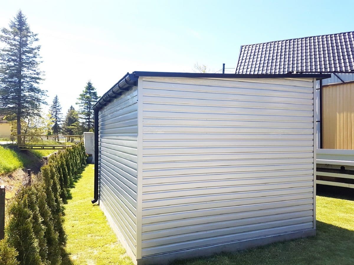 Domek ogrodowy 4×3m - srebrny