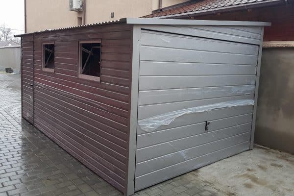 Blaszany garaż 3×5m - srebrny