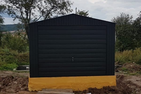 Blaszany garaż 3,5x5m - czarny matowy
