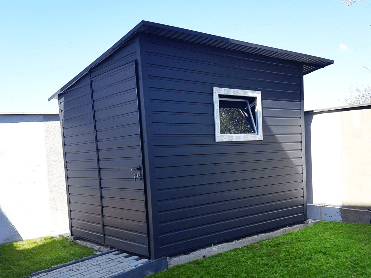 9 - Domek ogrodowy 2,2x2,7 m – ciemny grafit matowy